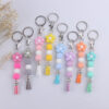 Wholesale Silicone Cartoon Flower Beaded Keychain