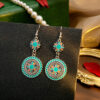 Wholesale Bohemian Drip Oil Round Sunflower Alloy Earrings