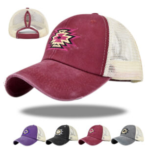 Wholesale Cotton Ponytail Hole Embroidery Baseball Cap