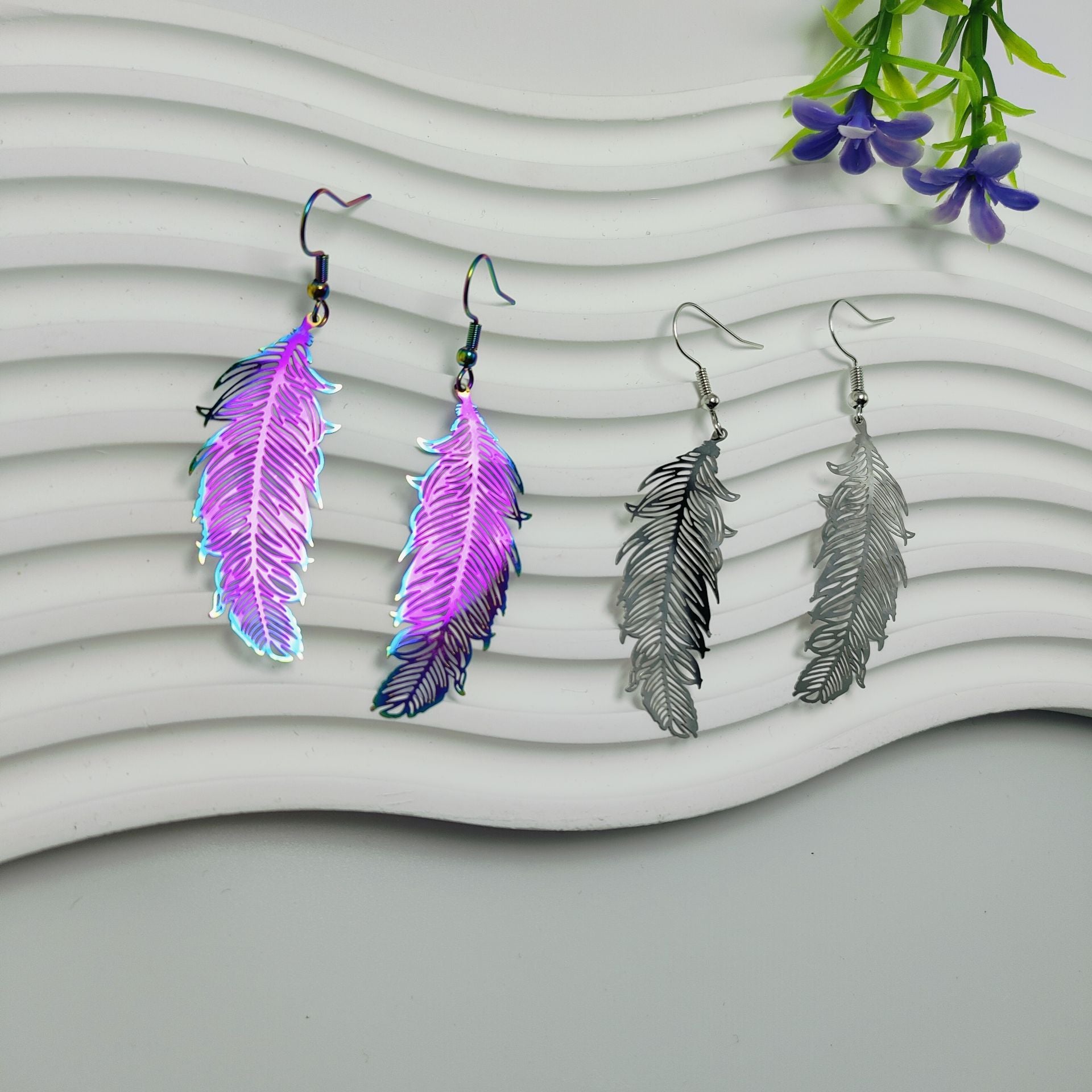 Wholesale Hot Selling Leaf Computer Piece Ear Creative Atmosphere Niche op Earrings