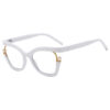 Wholesale PC Anti Blue Light Pearl Decorative Eyeglass Frames with Flat Lenses