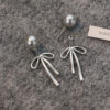 Wholesale Vintage Pearl Bow Metal Stud Earrings