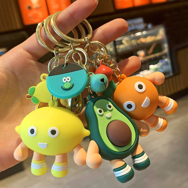 Wholesale PVC Avocado Orange Lemon Keychain