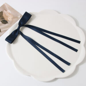 Polyester cotton ribbon navy blue 8G duckbill clip