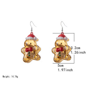 Gingerbread man earrings