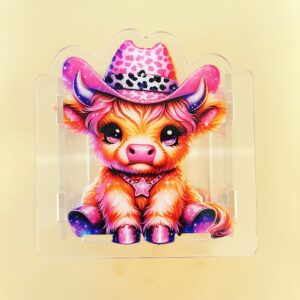 B249-pink hat cow pen holder