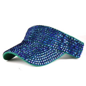 Grass green hat sapphire blue diamond / Adjustable