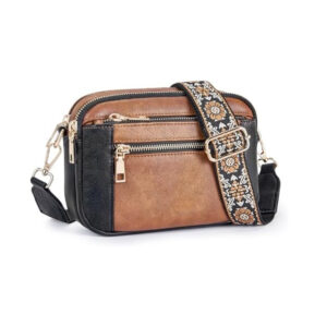 Double zipper black brown (ready in stock)
