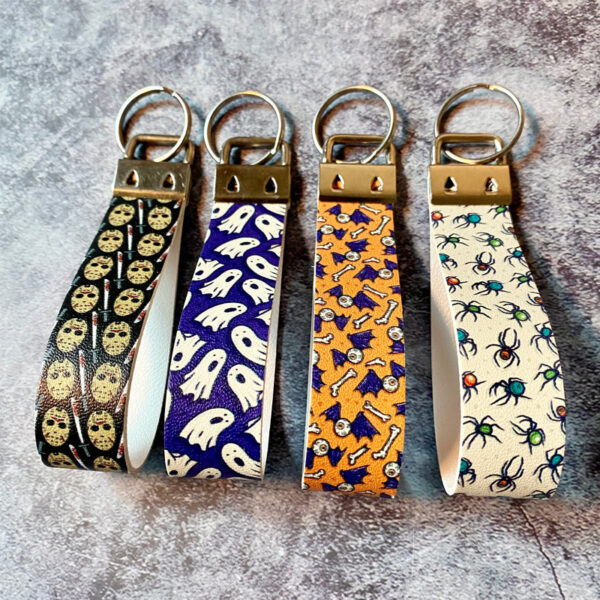 Wholesale Halloween Leather Wristband Keychain