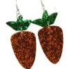 Wholesale Easter Carrots Gretel Sequin Leather Earrings