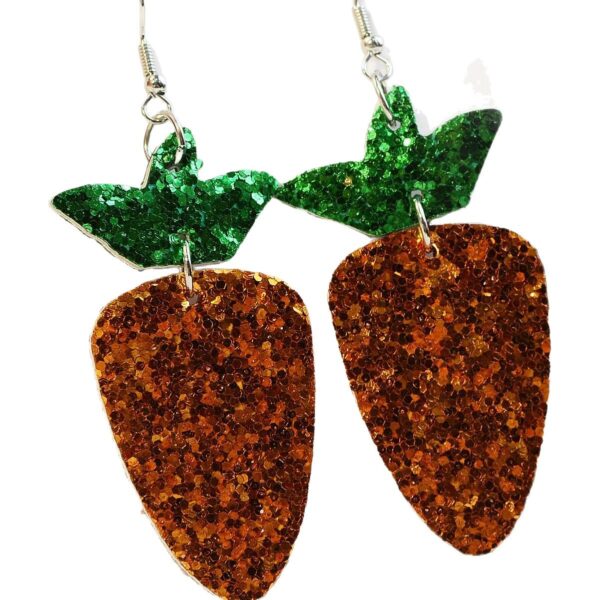 Wholesale Easter Carrots Gretel Sequin Leather Earrings