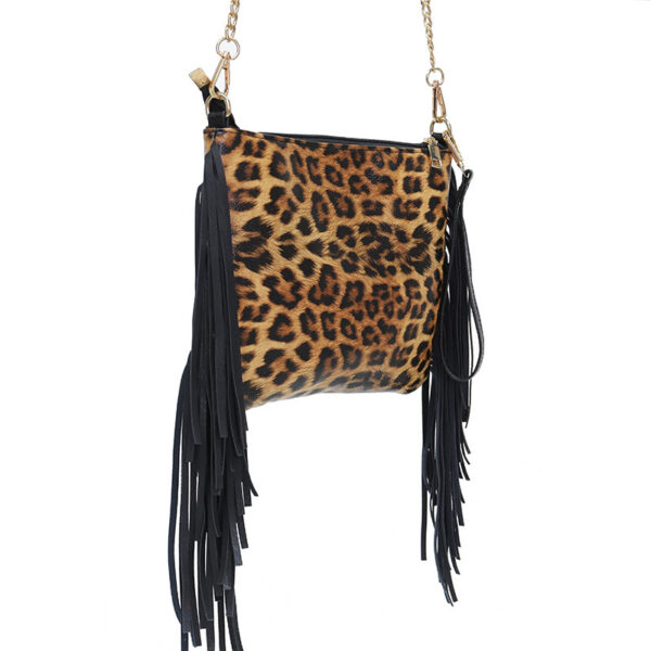 Wholesale PU Tassel Big Flower Print Shoulder Bag