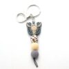 Wholesale Cow Tooth Hat Letter Silicone Bead Keychain
