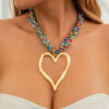 O1CN01RK7gtI23L3fFsMmDN_1005997238-0-cib Wholesale Rice Beads Multi-layered Love-shaped Pendant Heart Alloy Necklace