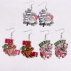 Wholesale Christmas Santa Claus Gingerbread Man Acrylic Christmas Earrings