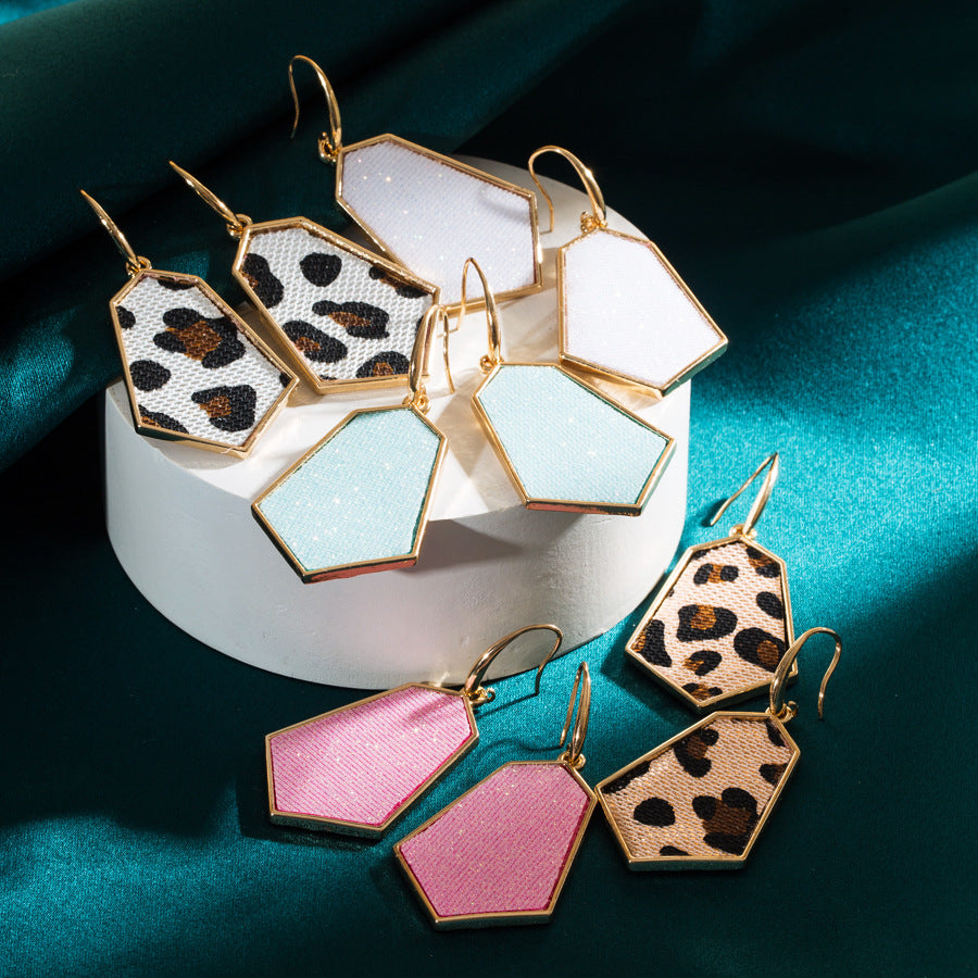 Wholesale Alloy Diamond Ser Flash Leather Earrings