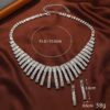 Wholesale Bridal Full Diamond Tassel Necklace Set
