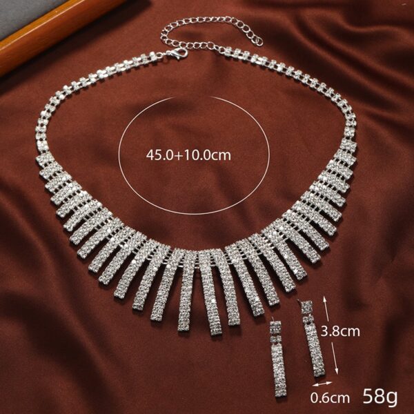 Wholesale Bridal Full Diamond Tassel Necklace Set