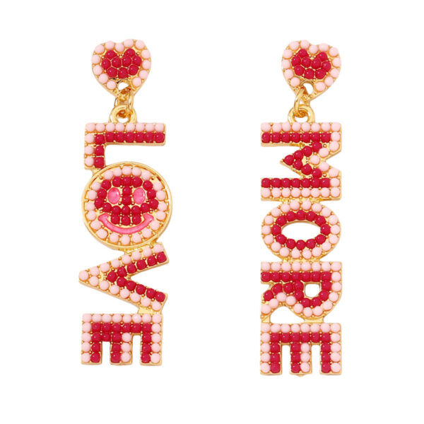Wholesale Valentine's Day LOVE Rice Bead Earrings
