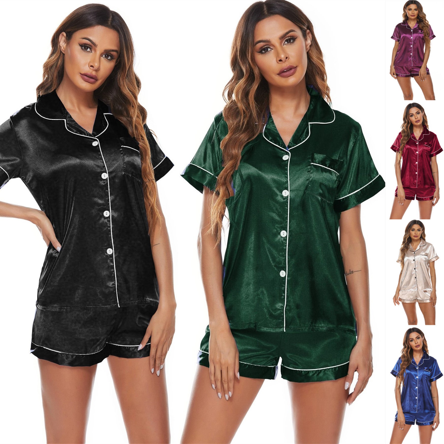 Wholesale Home Wear Pajamas Women's Suits Short Sle Shorts