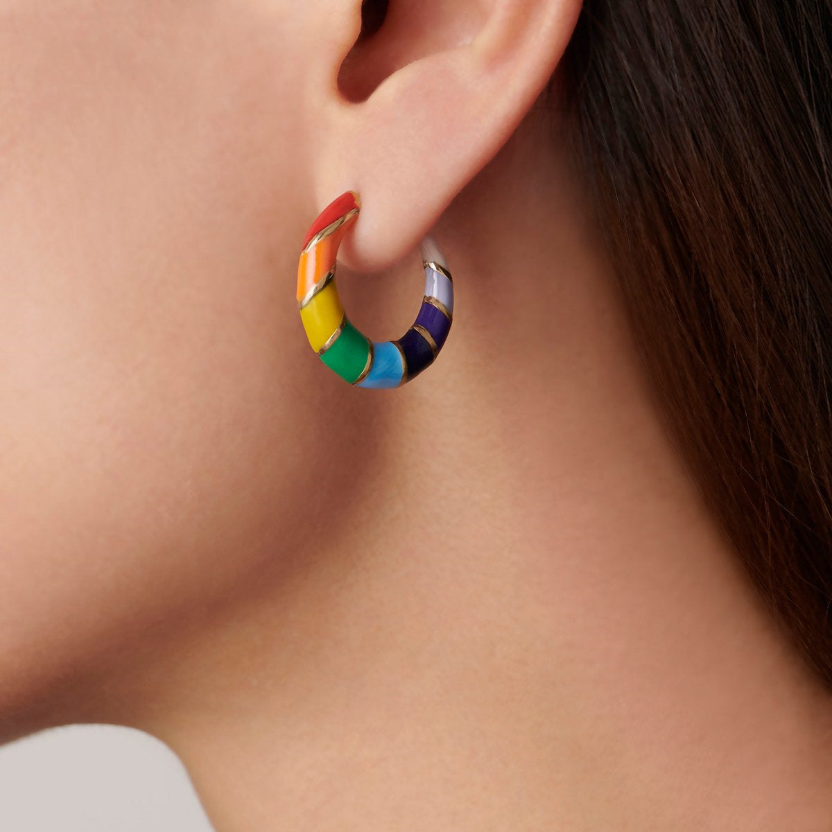Wholesale Rainbow ip Oil Irregular Geometry Alloy Earrings