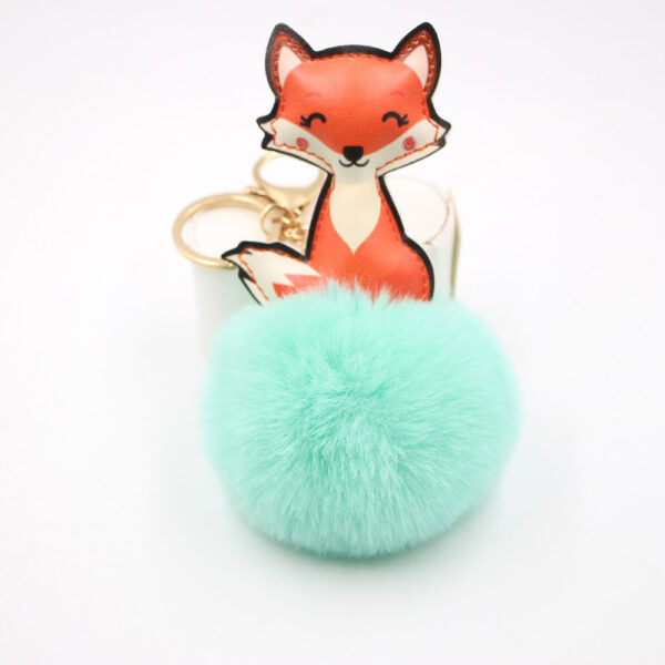 Wholesale Leather Cute Fox Plush Pom Pom Hanging Ornaments