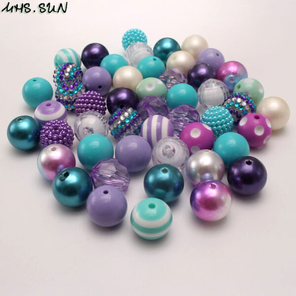 O1CN01RPMMfD1QEr9HS86ZE_2201245431945-0-cib-1 Wholesale 50pcs/pack Ocean Wind Mermaid Color 20MM Acrylic Beads Bubblegum Beads
