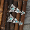Wholesale Butterfly Stitching Alloy Turquoise Bohemian Earrings