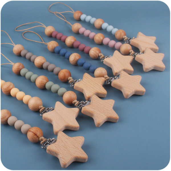 Wholesale Baby Beech Pacifier Chains Baby Supplies