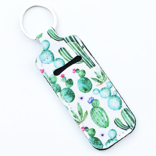 Wholesale Cactus Leopard Print Rose Flower Lipstick Set Keychain