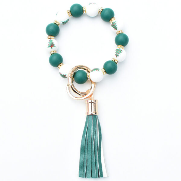 O1CN01RRkLOw1N8UtHrToOR_2508931525-0-cib Wholesale Christmas Silicone Beaded Leather Tassel Wrist Keychain