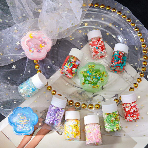 Wholesale DIY Crystal Dropping Gel Fruit Soft Pottery Candy Accessories  In Globe Balls Snow Stars Pearl Flowing Sand Filler