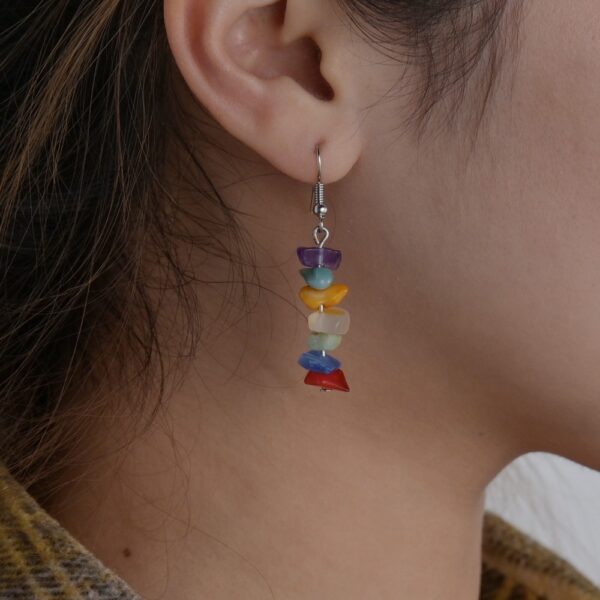 Wholesale Colorful Natural Gravel Earrings