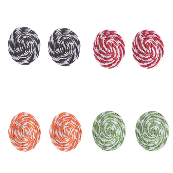 Wholesale Raffia Colorblock Oval Ear Studs