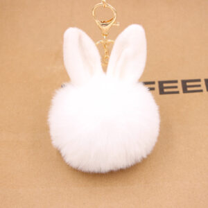 White / Rabbit plush pendant keychain