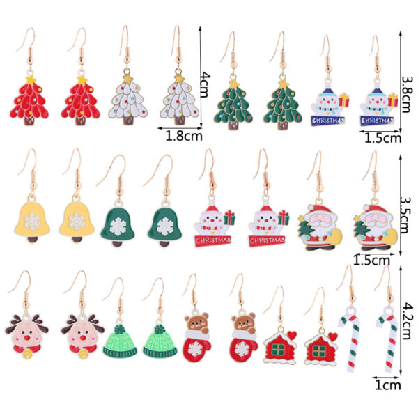 O1CN01RWuBpV1G1trbc7omR_2024060563-0-cib Wholesale Cartoon Santa Claus Snowman Bells Snowflake Christmas Earrings