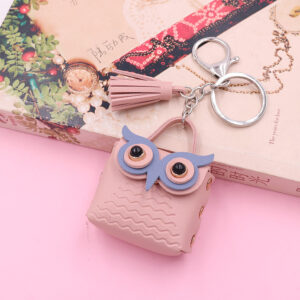 Pink / 5.5*5.5cm leather Owl (golden chain Buckle)