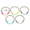 Wholesale Glow in the Dark Heart Acrylic Beaded Bracelet Set of 5