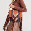 Wholesale Aztec Pattern Retro Handwoven Tassel Cotton Linen Shoulder Large Bag