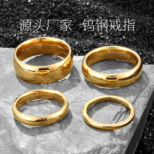 O1CN01RXm2Sy1TGdaukU4e0_2214603652355-0-cib Wholesale Golden Black Gold Pair Index Finger Tungsten Steel Ring Single Tail Ring