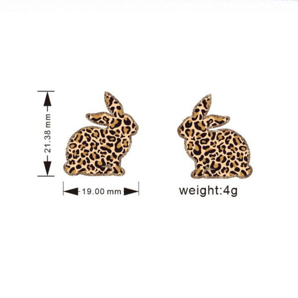 Wholesale Easter Leopard Print Bunny Earrings