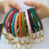 Wholesale Round Silicone Bracelet Keychains