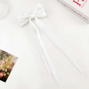 Long and short ribbon duckbill clip White