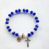Wholesale Alloy Cross Crystal Girls Elastic Beaded Bracelet