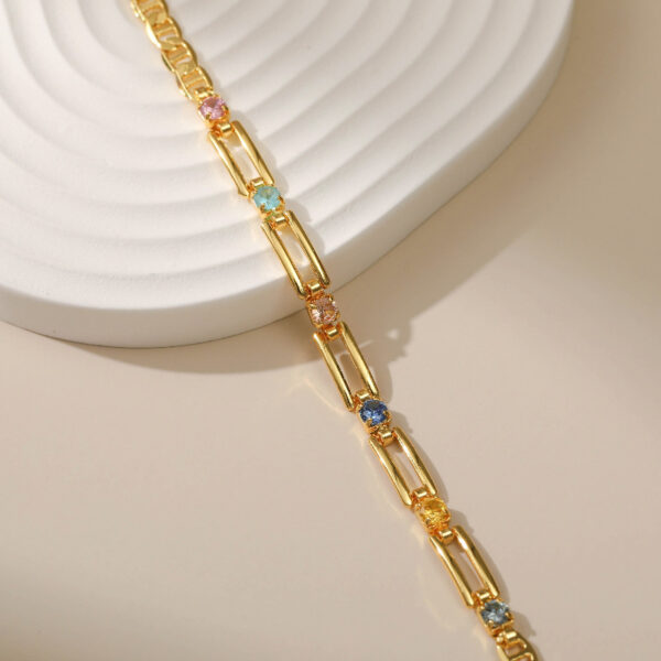 Wholesale Copper Plated 18K Real Gold Creative Hollow Zircon Bracelet