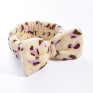 34#Pink leopard print (bow headband)
