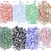 Wholesale 4mm Watermelon Stripe Baking Lacquer Glass Millet Beads