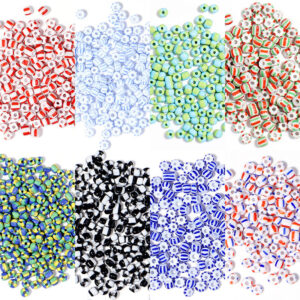 Wholesale 4mm Watermelon Stripe Baking Lacquer Glass Millet Beads