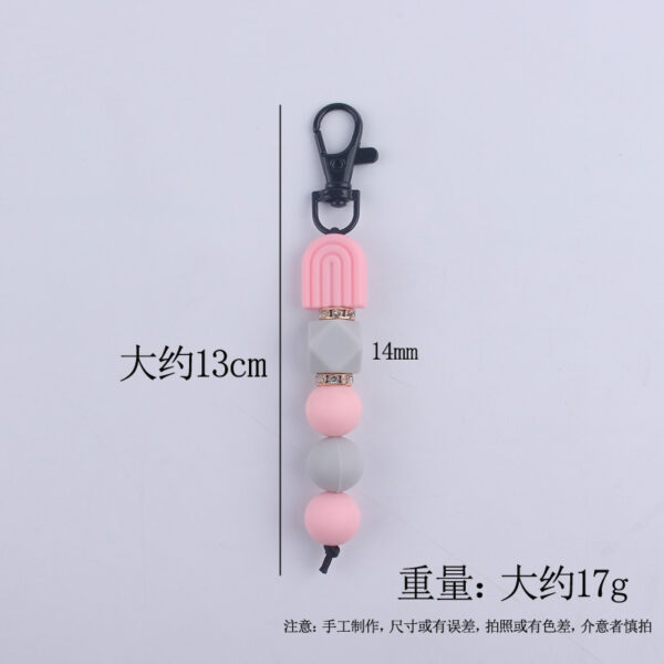Wholesale Rainbow Silicone Beaded Keychain
