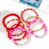 Wholesale Creative Design Lucky Love Fashion Multi-color Polymer Clay Bracelet Set